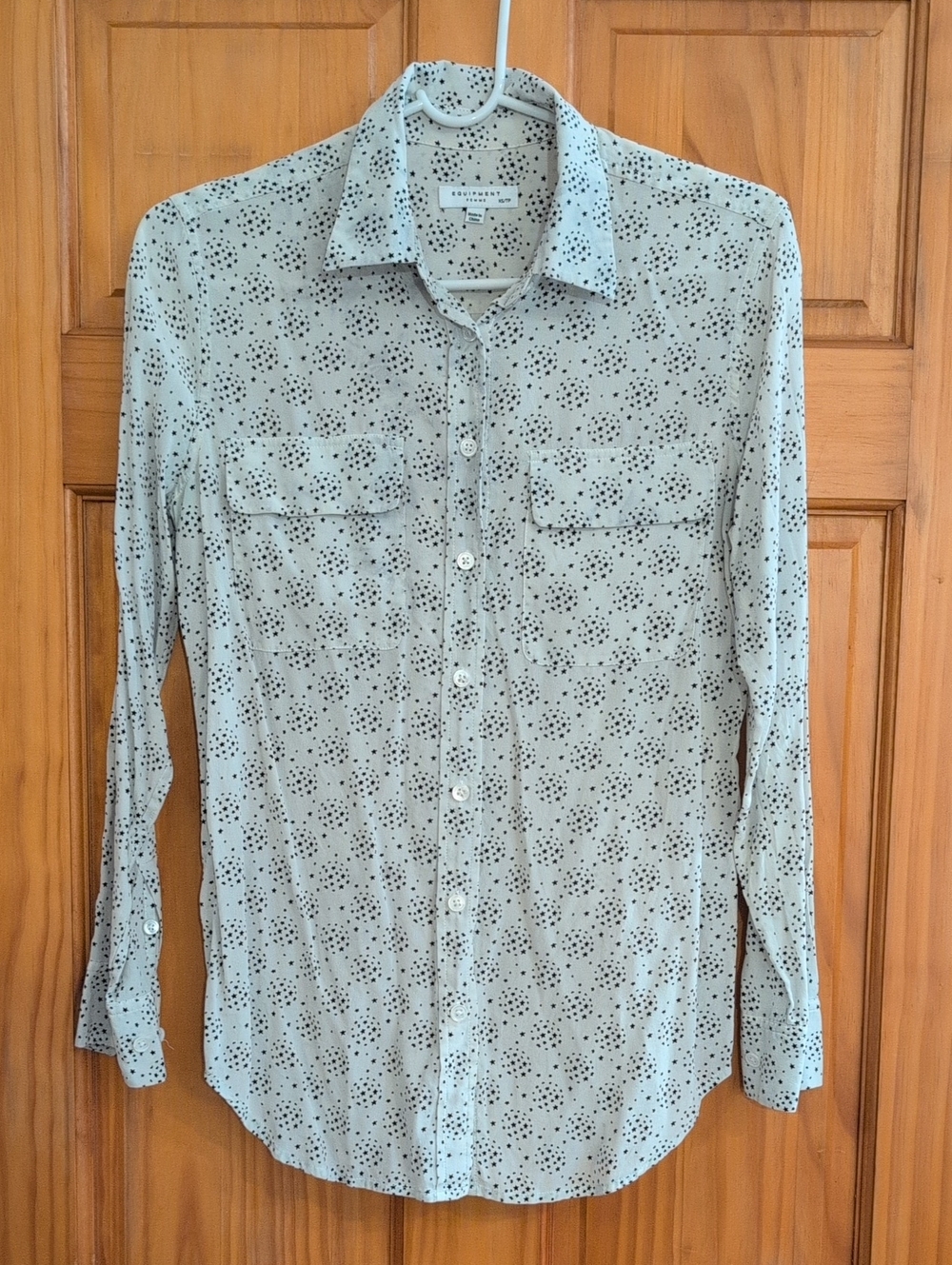 Equipment Button-Down Shirt with Black Print